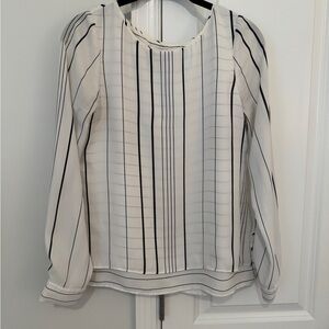 White House Black Market Chic Striped Blouse